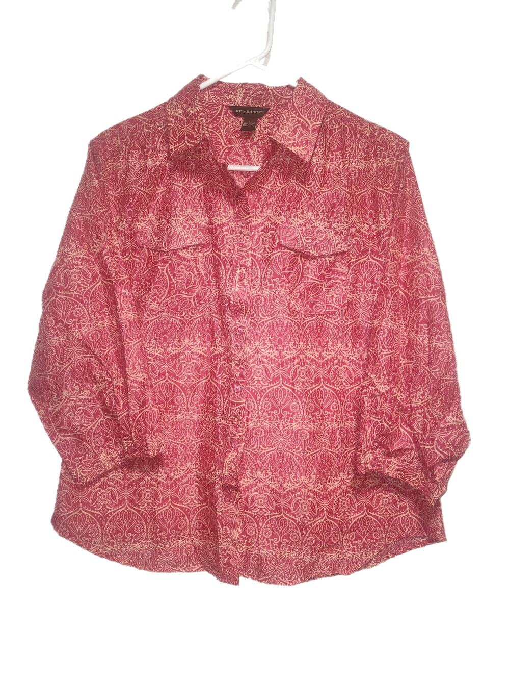 Bit & Bridle Women's Button Up Shirt Size Large